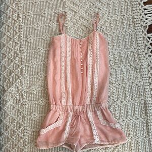 Vintage Pink and White Jumpsuit with Spaghetti Straps